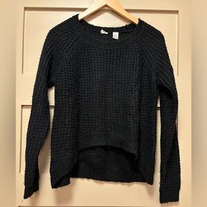 MENDOCINO Acrylic Knit High Low Crew Sweater Raglan Sleeve